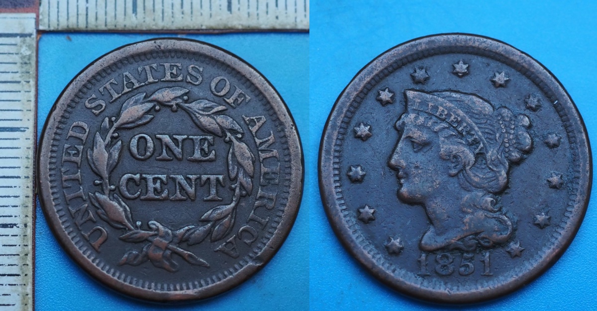 1851 - 1 cent - USA, pěkný