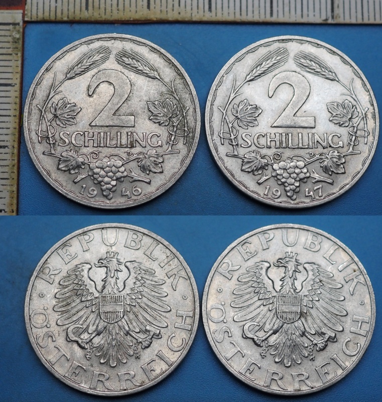 1946,47 - 2 schilling - 2x Rakousko