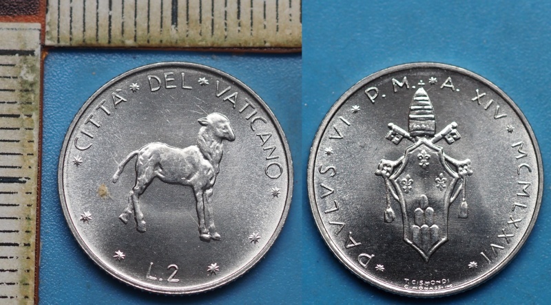 1976 - 2 liry - Pavel VI., Vatikán