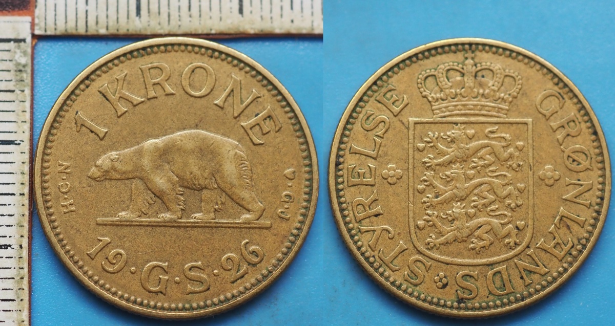 1926 HCN GJ - 1 krone - Grónsko