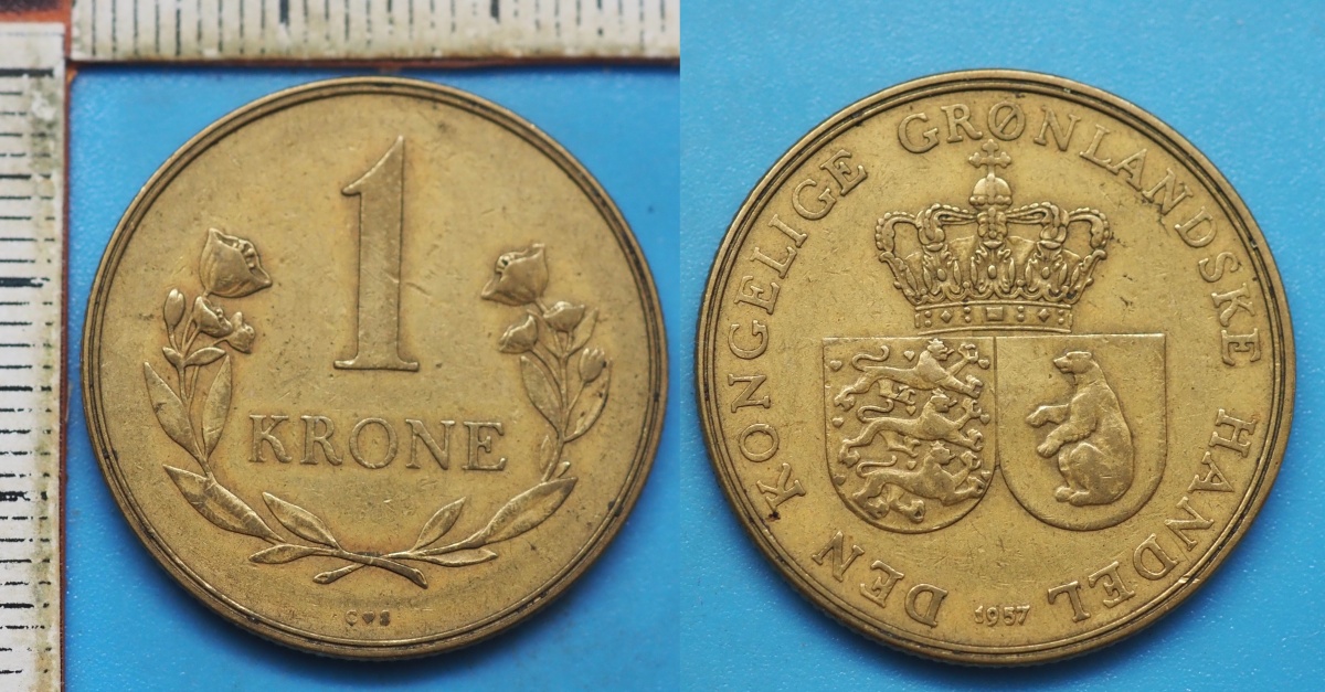 1957 - 1 krone - Grónsko