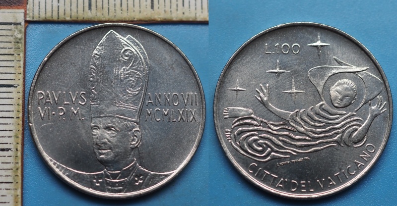 1969 - 100 lir - Pavel VI., Vatikán