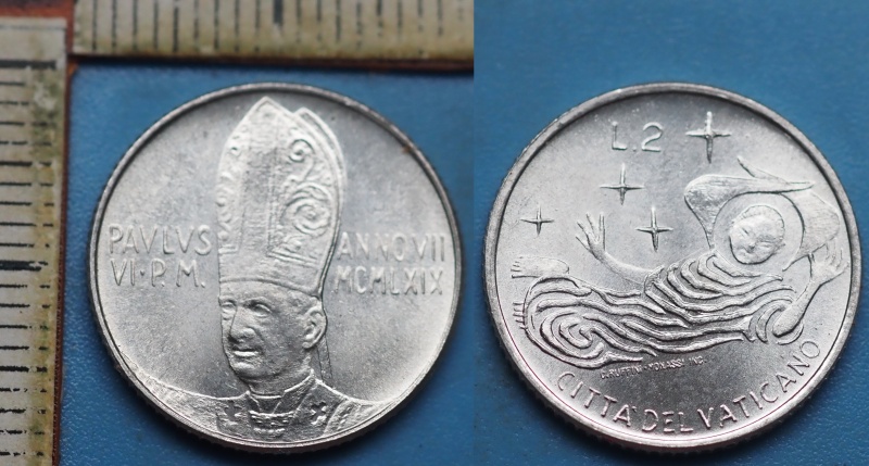 1969 - 2 liry - Pavel VI., Vatikán