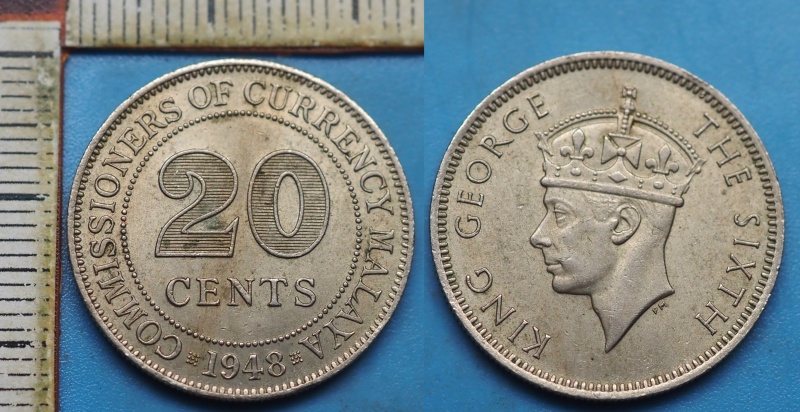 1948 - 20 cents - Jiří VI., Britská Malajsie