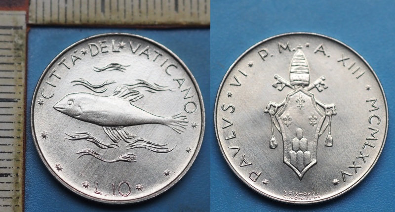 1975 - 10 lir - Pavel VI., Vatikán