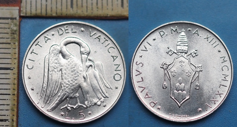 1975 - 5 lir - Pavel VI., Vatikán