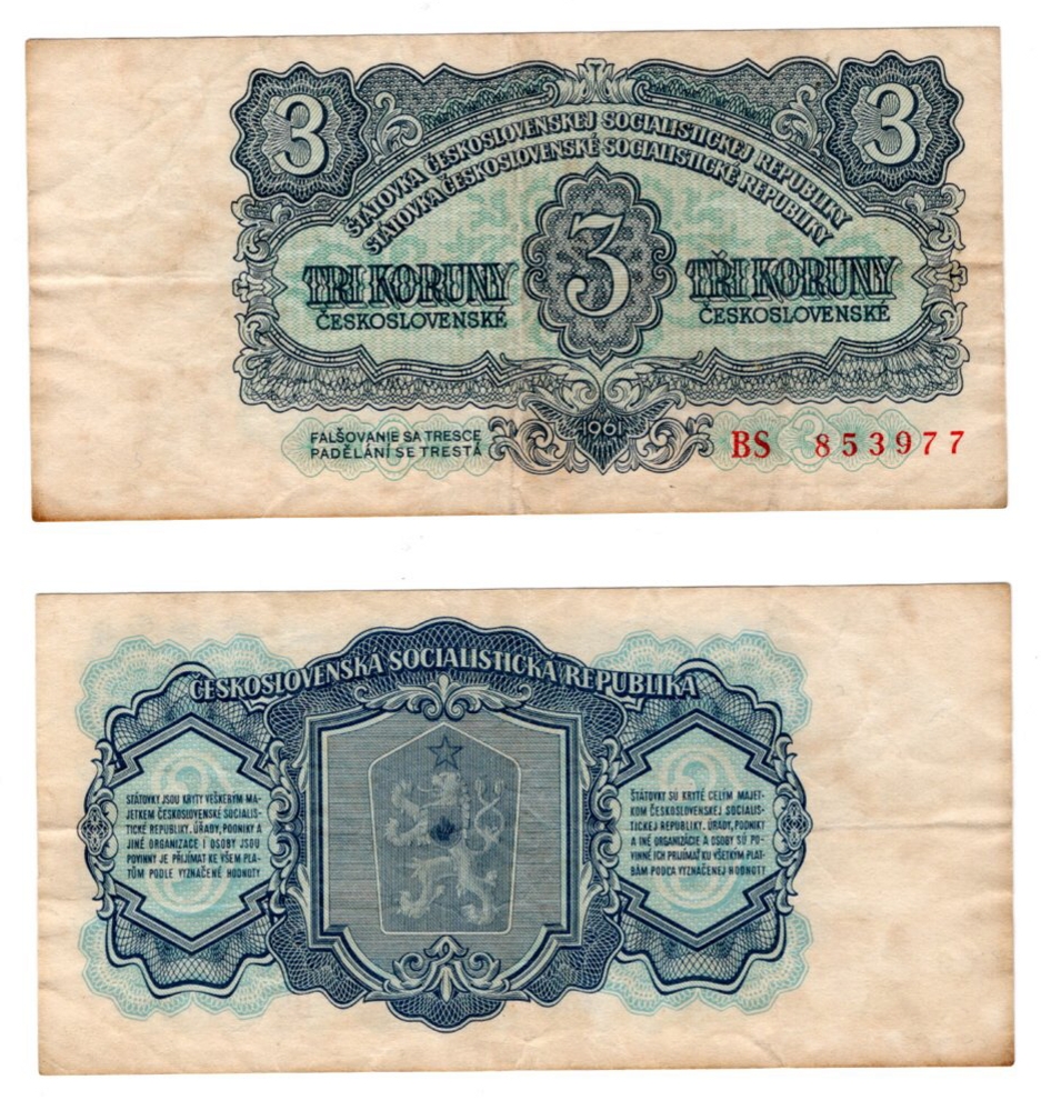 1961 - 3 koruny, bankovka - BS853977