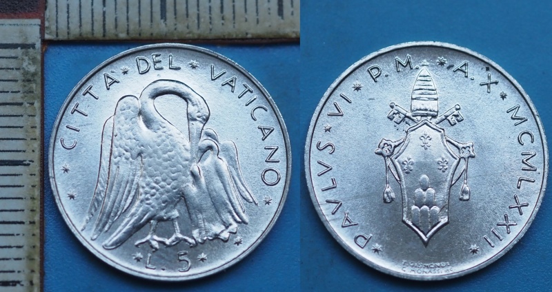 1972 - 5 lir - Pavel VI., Vatikán