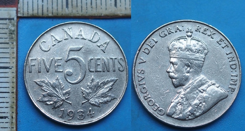 1934 - 5 cents - Kanada, Jiří V.