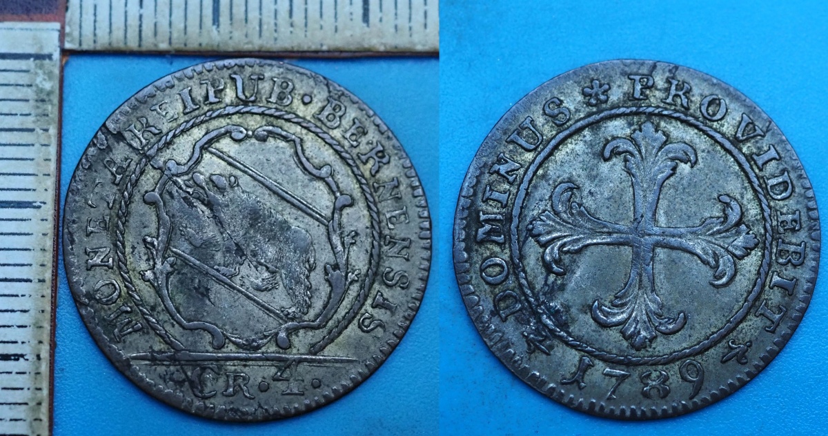 1789 - 4 kreuzer, stříbro - Bern, Švýcarsko