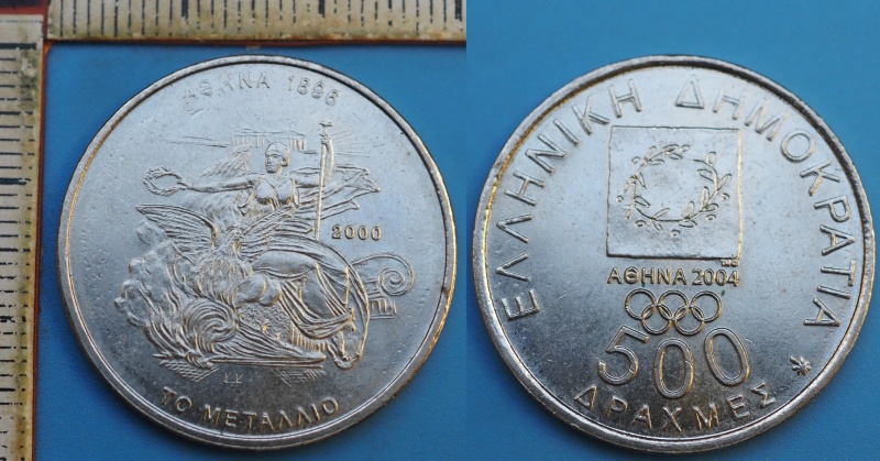 2000 - 500 drachem - Řecko, OH Athény 2004