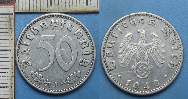 1940 A - 50 reichspfennig - Třetí říše