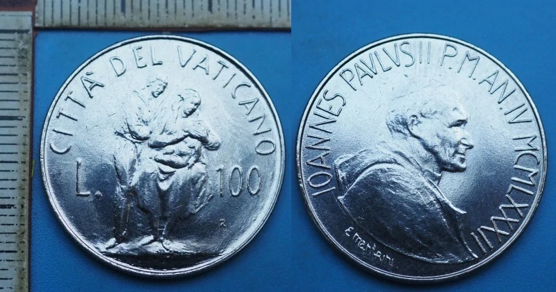 1982 / AN IV - 100 lir - Jan Pavel II., Vatikán