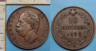 1893 R - 10 centesimi - Umberto I., Itálie