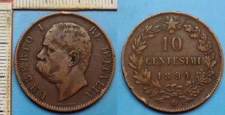 1894 BI - 10 centesimi - Umberto I., Itálie