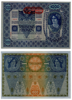 1919 - 1000 korun, bankovka - Rakousko, 04175 2772