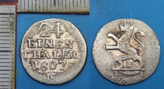 1807 F - 1/24 tolaru, stříbro - Wilhelm I., Hesse-Cassel