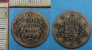 1750 IHL - 1 schilling, stříbro - Svobodné město Hamburg
