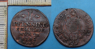 1742 HCRF - 1 pfennig - Město Goslar