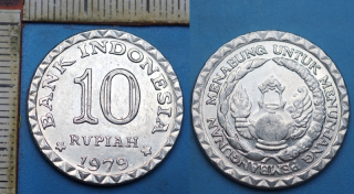 1979 - 10 rupiah - Indonésie, Menabung Untuk Menunjang Pembangunan