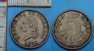 1886 - 5 centavos - Kolumbie