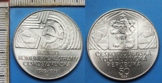 1979 - 50 Kčs, stříbro - IX. sjezd KSČ