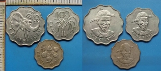 1979 - 5, 10 a 20 cents - 3x Svazijsko