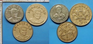 1998 - 1, 2 a 5 emalangeni - 3x Svazijsko