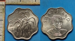 1995 - 10 cents - Svazijsko