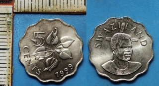 1999 - 5 cents - Svazijsko