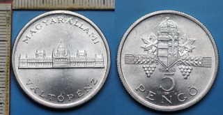 1945 BP - 5 pengo - Maďarsko, krásná