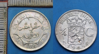 1945 S - 1/4 guldenu, stříbro - Nizozemská Východní Indie