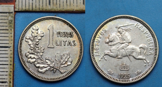 1925 - 1 litas, stříbro - Litva