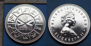 1978 - 1 dollar, stříbro - Kanada, XI. Games Commonwealth Edmonton 1978