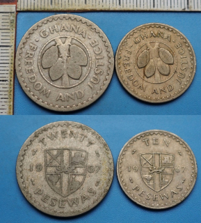 1967 - 10 a 20 pesewas - 2x Ghana