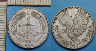 1963 - 1/2 centesimo - Chile