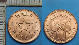 1967 - 1/2 pesewa - Ghana