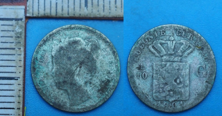 1901 - 1/10 guldenu, stříbro - Wilhelmína, Kolonie Curacao