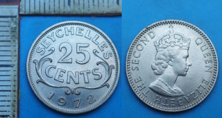 1972 - 25 cents - Britské Seychely