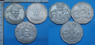 1981, 86 a 2001 - 50 cents - 3x Svazijsko, každý jiný typ