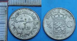 1942 S - 1/4 guldenu, stříbro - Nizozemská Východní Indie