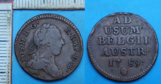 1789 - liard - Josef II., Brusel, pro Rakouské Nizozemí