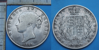 1846 - half crown, stříbro - Victoria, Velká Británie