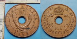 1942 - 10 cents - Britská Východní Afrika, Jiří VI.