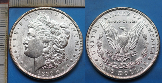 1890 - 1 dollar, stříbro - USA, Morgan