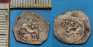 1393 - 1450 - Oettingenský fenik, stříbro - Bavorsko, Jindřich IV.