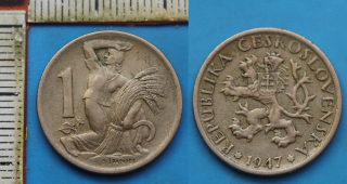 1947 - 1 koruna, vzácnější