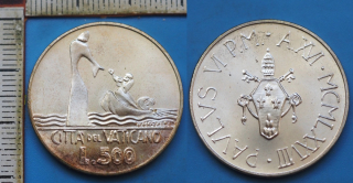 1978 - 500 lir, stříbro - Vatikán, Pavel VI.