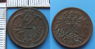 1915 - 2 heller - František Josef I.