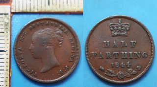 1844 - half farthing - Victoria, Velká Británie, Londýn